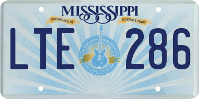 MS license plate LTE286
