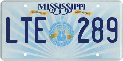 MS license plate LTE289