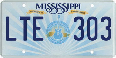 MS license plate LTE303