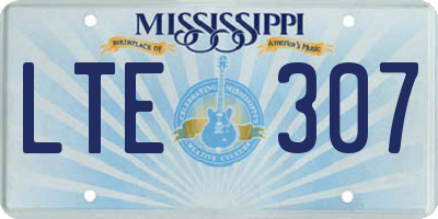 MS license plate LTE307
