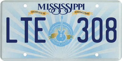MS license plate LTE308