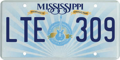 MS license plate LTE309