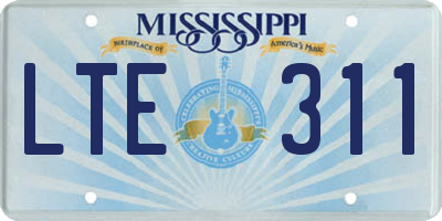 MS license plate LTE311
