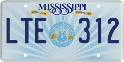 MS license plate LTE312
