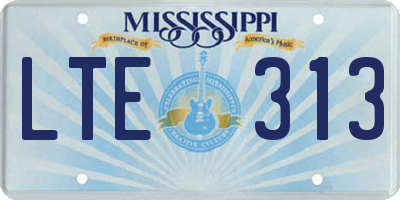 MS license plate LTE313