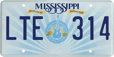 MS license plate LTE314