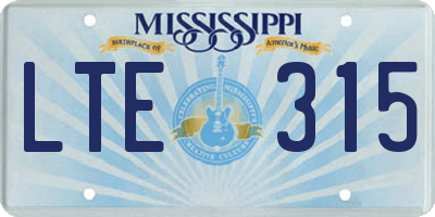 MS license plate LTE315