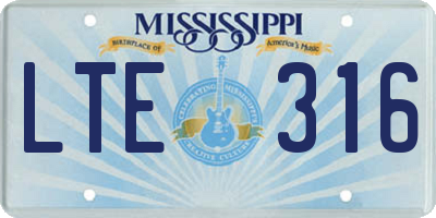 MS license plate LTE316