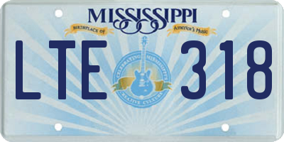 MS license plate LTE318
