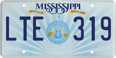 MS license plate LTE319
