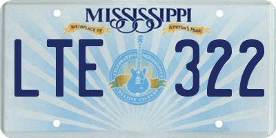 MS license plate LTE322