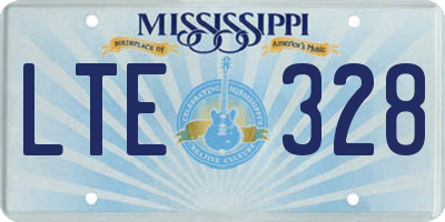 MS license plate LTE328