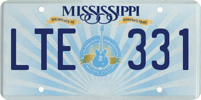MS license plate LTE331