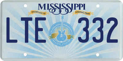 MS license plate LTE332