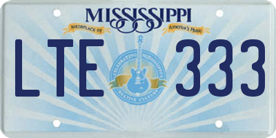 MS license plate LTE333