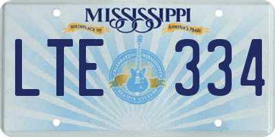 MS license plate LTE334