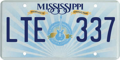 MS license plate LTE337