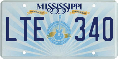MS license plate LTE340
