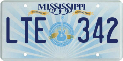 MS license plate LTE342