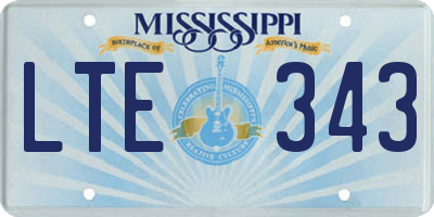 MS license plate LTE343