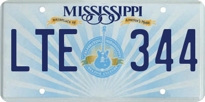 MS license plate LTE344