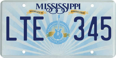 MS license plate LTE345