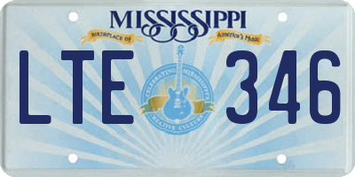 MS license plate LTE346