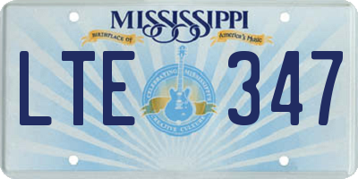 MS license plate LTE347