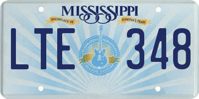 MS license plate LTE348