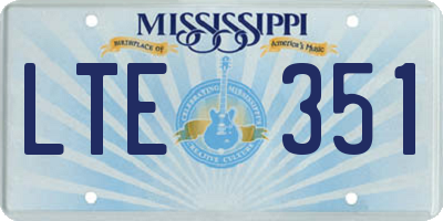 MS license plate LTE351