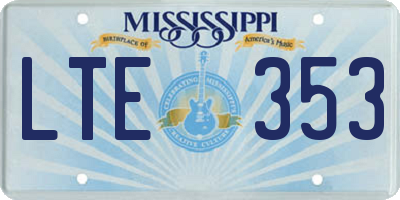 MS license plate LTE353
