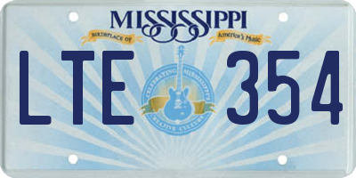 MS license plate LTE354