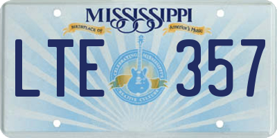 MS license plate LTE357