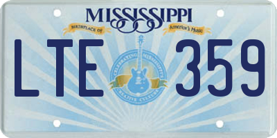 MS license plate LTE359