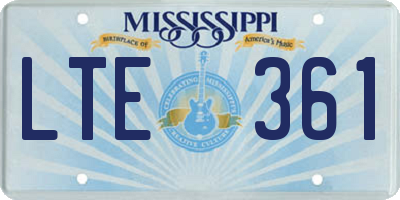 MS license plate LTE361