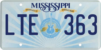 MS license plate LTE363
