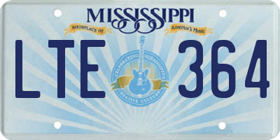 MS license plate LTE364