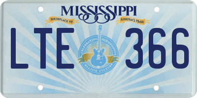 MS license plate LTE366