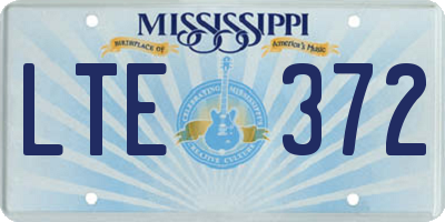 MS license plate LTE372
