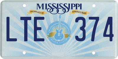 MS license plate LTE374