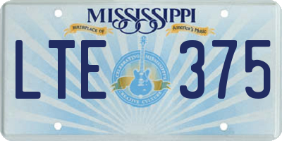 MS license plate LTE375