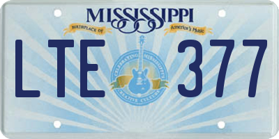 MS license plate LTE377