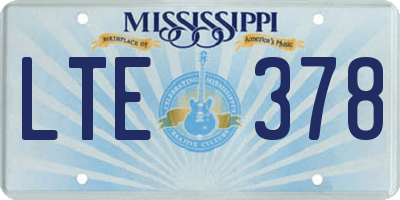 MS license plate LTE378