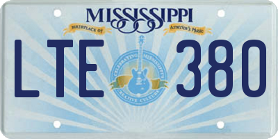 MS license plate LTE380