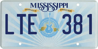 MS license plate LTE381
