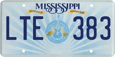 MS license plate LTE383