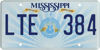 MS license plate LTE384