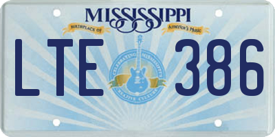 MS license plate LTE386