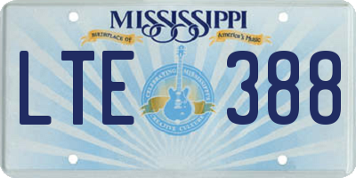 MS license plate LTE388