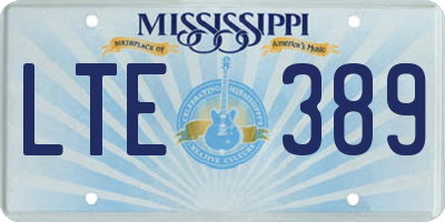 MS license plate LTE389